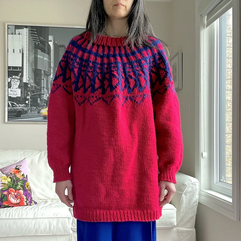 Chunky knit fairisle sweater - Picture 2 of 10